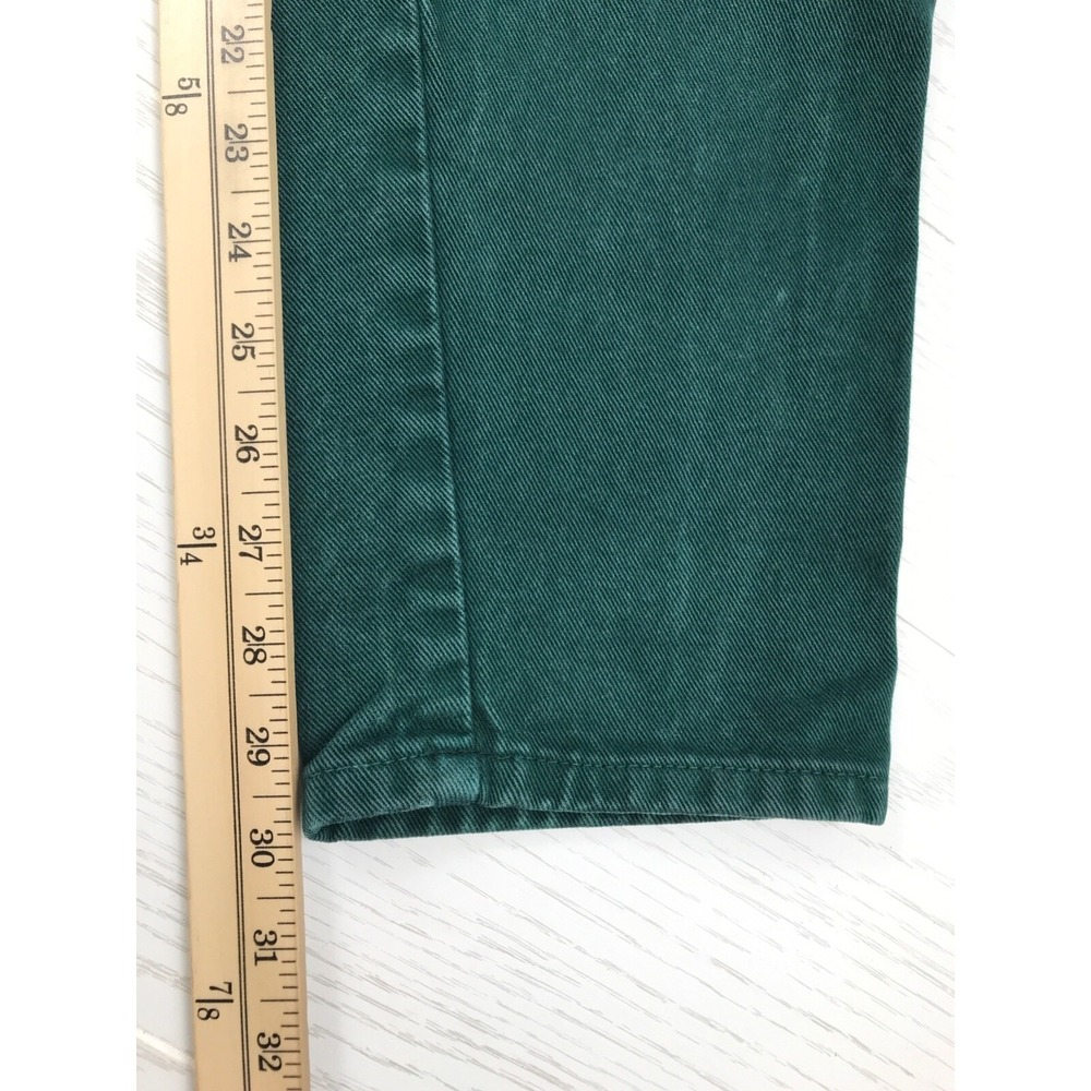 Vintage 90s High Rise Tapered Mom Jeans Womens 7/8 Green Nuovo County Seat 25x30 - Picture 5 of 12